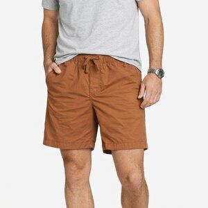 EDDIE BAUER Voyager Flex Pull-On Shorts Cotton Stretch Rust Brown Men's XL x 7"